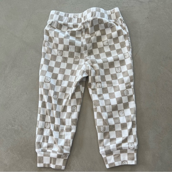 JUMPING BEANS Checkerboard Jogger Pants, Khaki & White, 24m - Picture 5 of 7